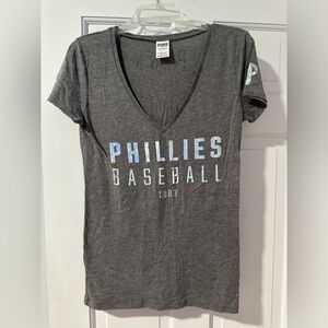 Victoria Secret PINK Philadelphia Phillies Tshirt,Gray,Small, New w/out tags